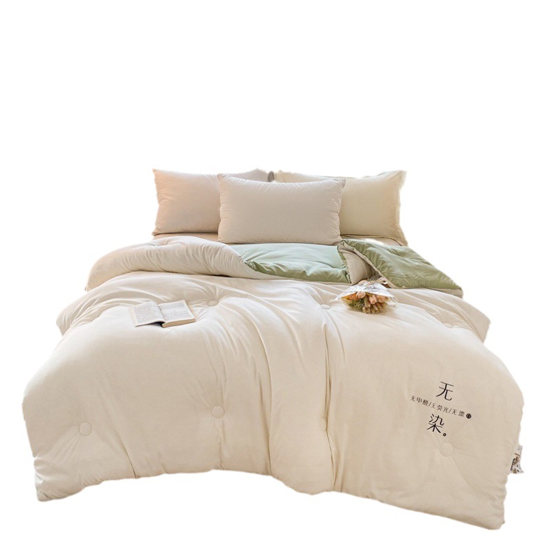 All-Season Natural Cotton Undyed Waffle Soy Fiber Quilt, Washable Spring and Autumn Quilt Core, Thickened Winter Quilt