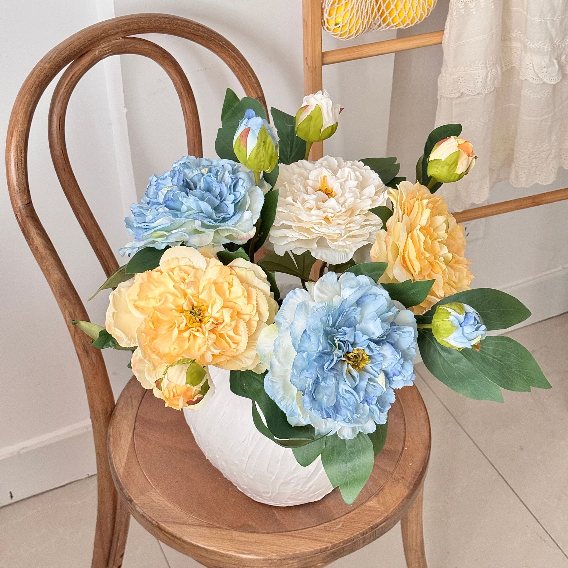 Advancado de alta calidad, peonía, peonía, flor artificial, decoración de flores falsas, mesa de comedor de la sala de estar, ramo de flores secas, decoración de flores