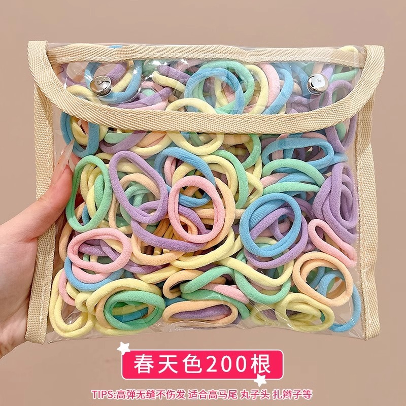 Niños lindos anillos de cabello de color correa de goma niñas de cabello de cola de caballo niñas de alta elasticidad no lastiman cabello