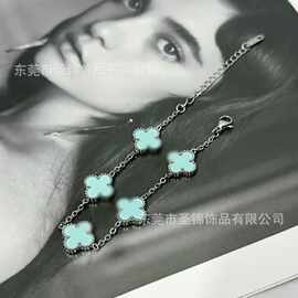 跨境高版本多巴胺双面贝壳手链轻奢感简约高级18k不掉色饰品批发