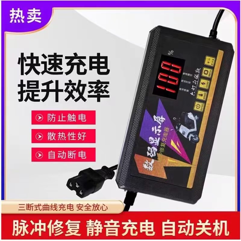 玥鑫数显易速冲自动断电电瓶车三轮车铅酸电池