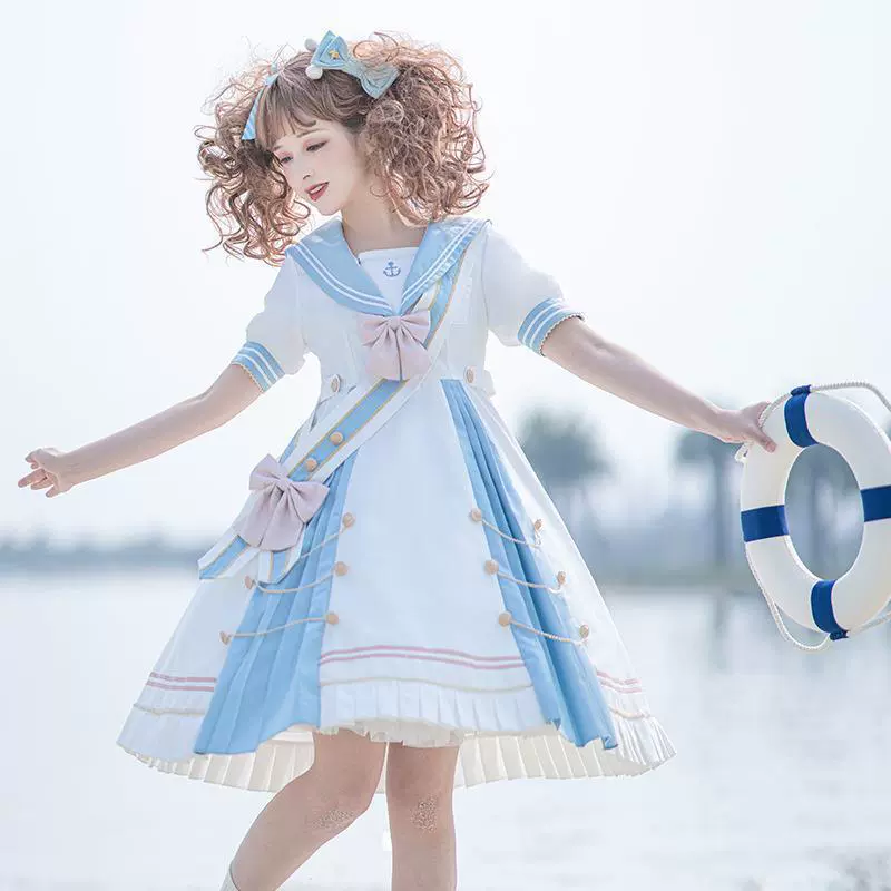 Оригинальный дизайн Морской бриз солоноватое платье свежий милый Lolita сладкая мягкая девушка юбка 6202