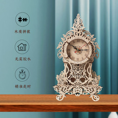 Cross-border creative 3D three-dimensional puzzle wooden retro pendulum clock difficult assembly model home furnishings special-shaped puzzle