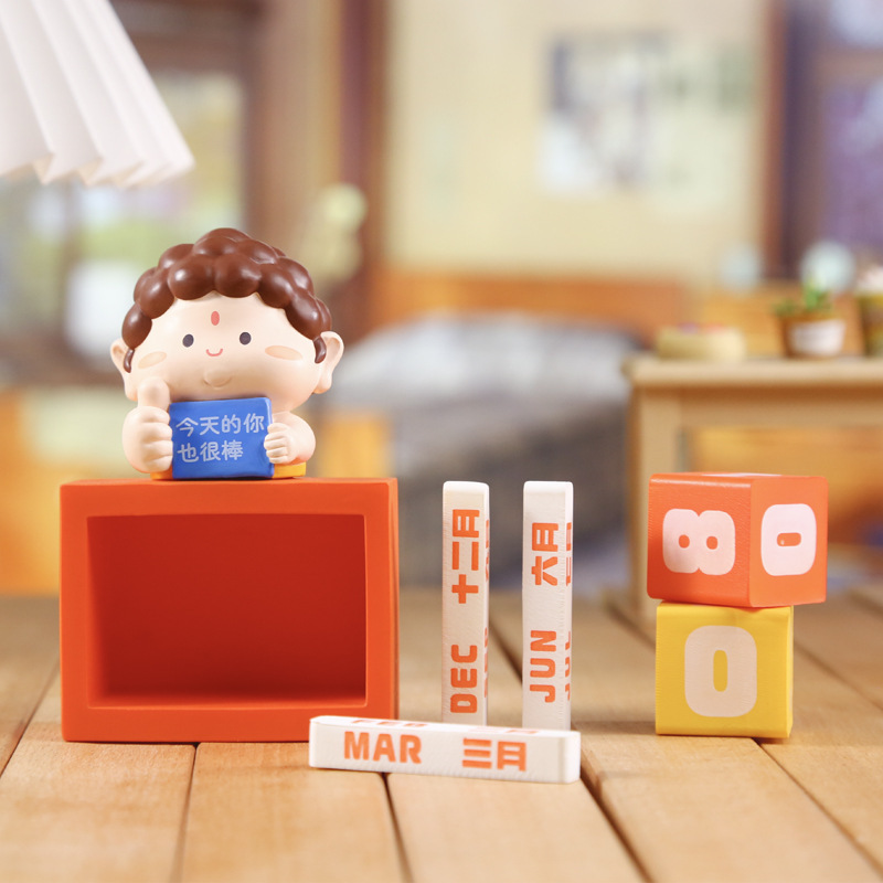 小佛祖日历摆件 创意设计桌面挂历日历装饰卡通萌趣佛祖摆件批发|undefined