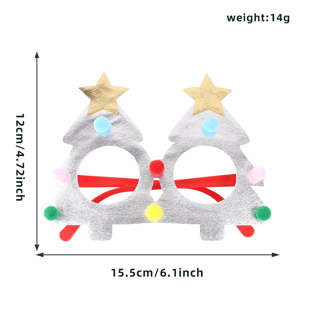 Navidad transfronteriza gafas de decoración para adultos niños regalos de Navidad tela estampada árbol de Navidad caja de regalos marco de gafas de fiesta