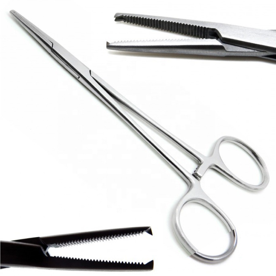 带钩止血钳克扣钳 库克钳 弯头骨科不锈钢带钩子全齿钳子纱剪南京