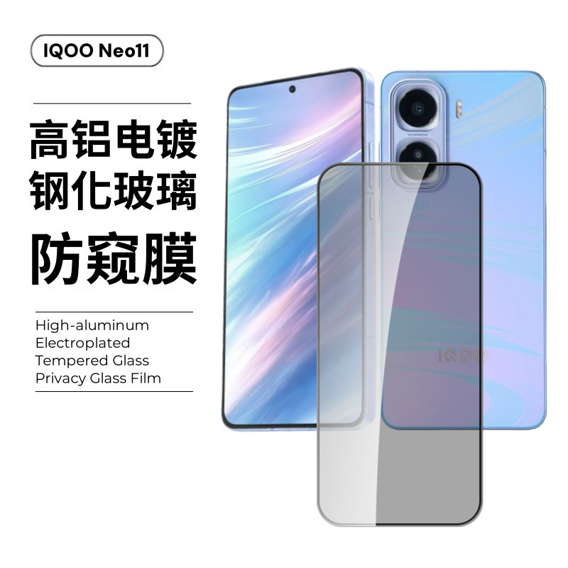 Aplicable a IQO Neo11 película templada galvanizada de vidrio serigrafía antiscopía de cobertura completa Neo10Pro película de lente de teléfono celular