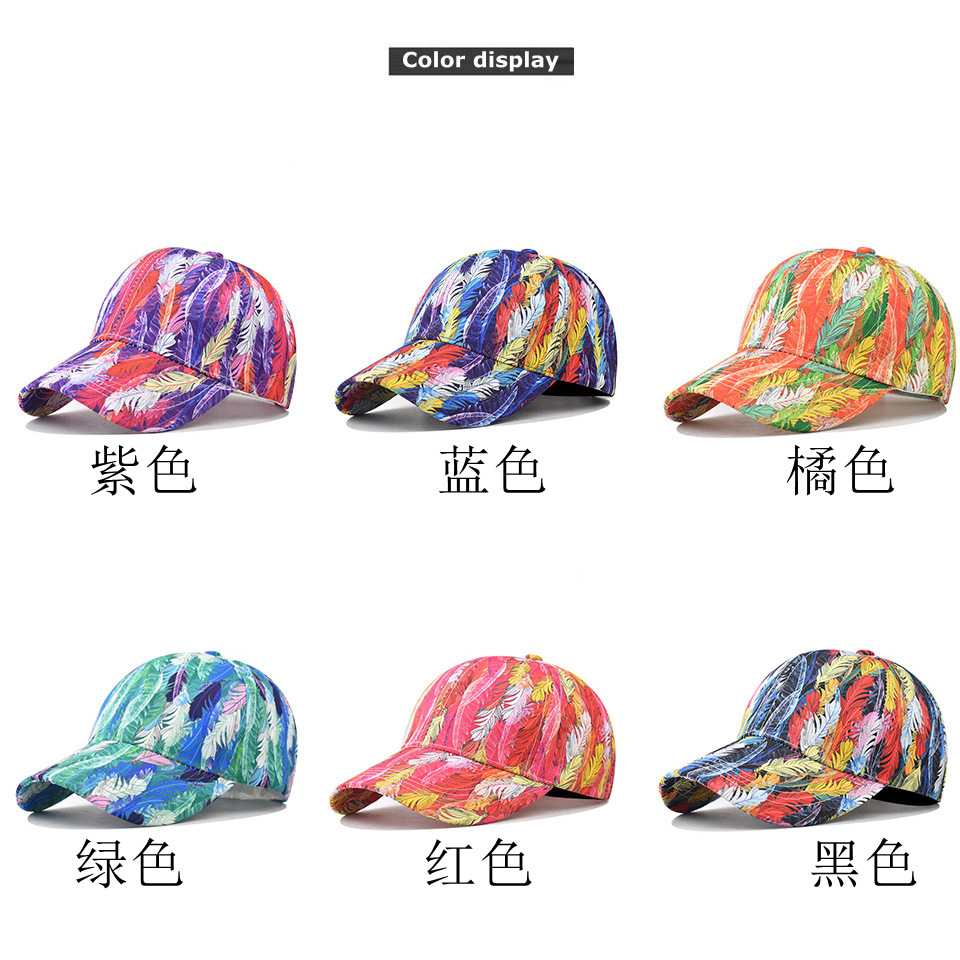 Algodón transfronterizo nueva hoja colorida gorra de béisbol al aire libre personalizado graffiti gorra de béisbol al aire libre estilo chino gorra de pico