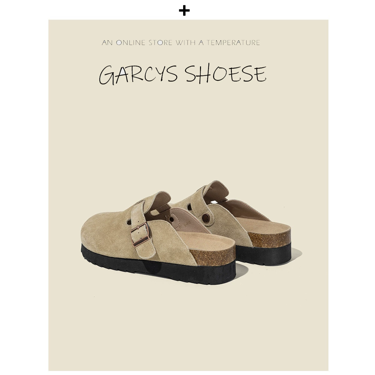 Ретро утолщенные ботинки Birken обувь женский 2024 весна и осень новый баотоу тапочки пробка ботинки повседневные женские одиночные туфли