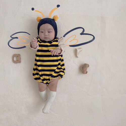 ins style baby harem 2024 autumn new little bee jumpsuit suit baby going out bag
