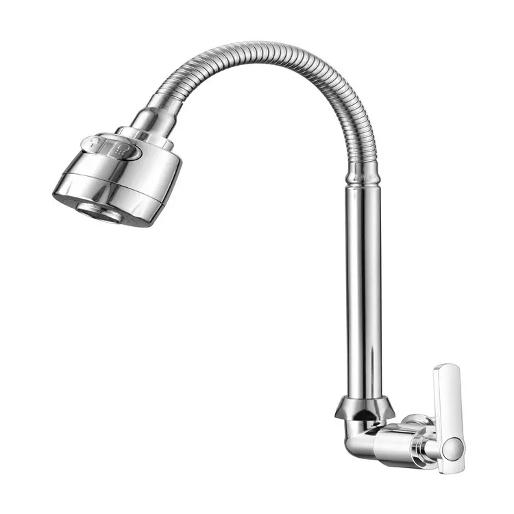 厨房龙头 入墙角式万向龙头厨房不锈钢水槽入墙单冷龙头