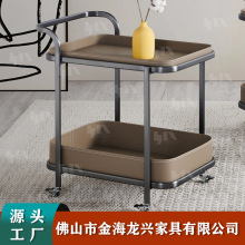创意马鞍皮沙发边几小推车储物可移动现代简约设计师客厅家用