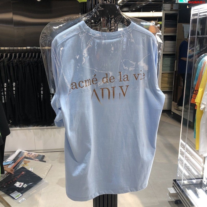 韓国ADLVカウンター春夏トレンドインクラシックレターシンプルカラーベーシックTシャツカップル半袖|undefined