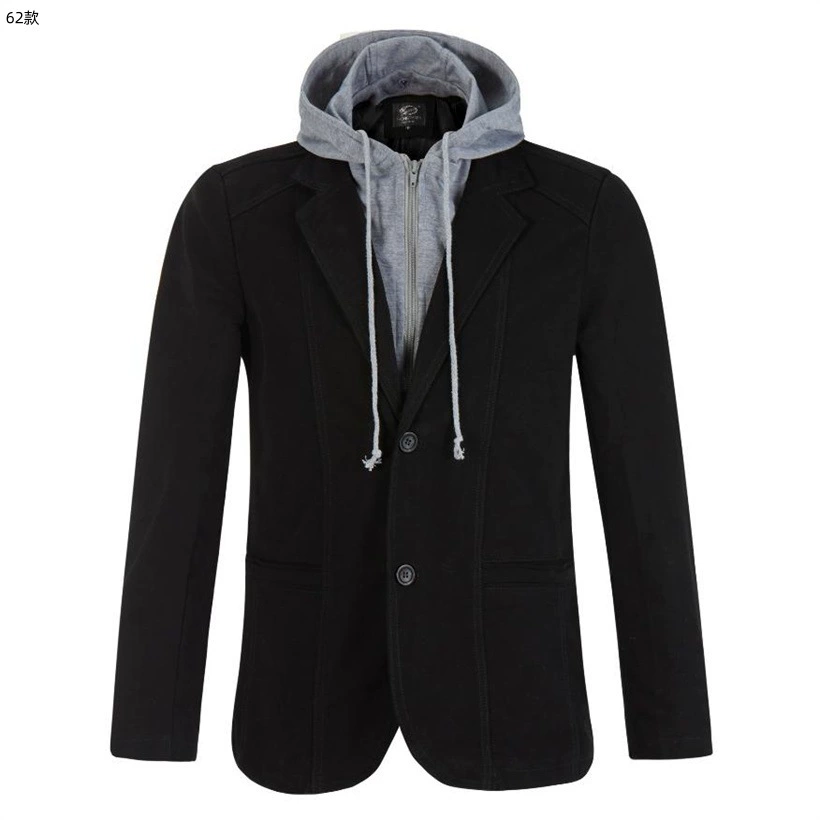 Осенний классический пиджак с капюшоном, мужской комплект, slim fit, плюс размер