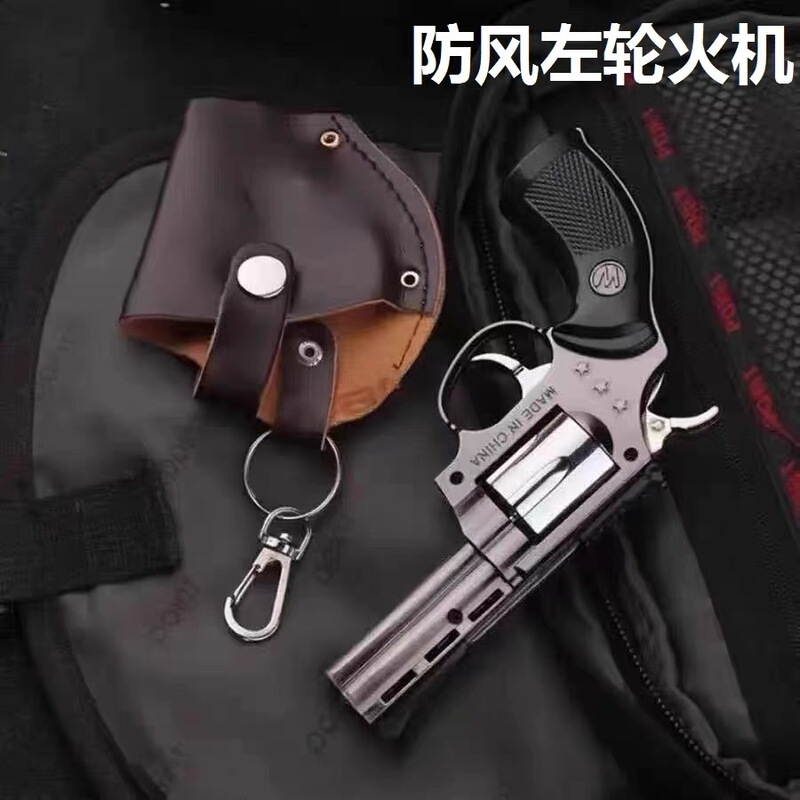 TZ608 left wheel inflatable lighter red flame pistol model cigarette lighter photography props