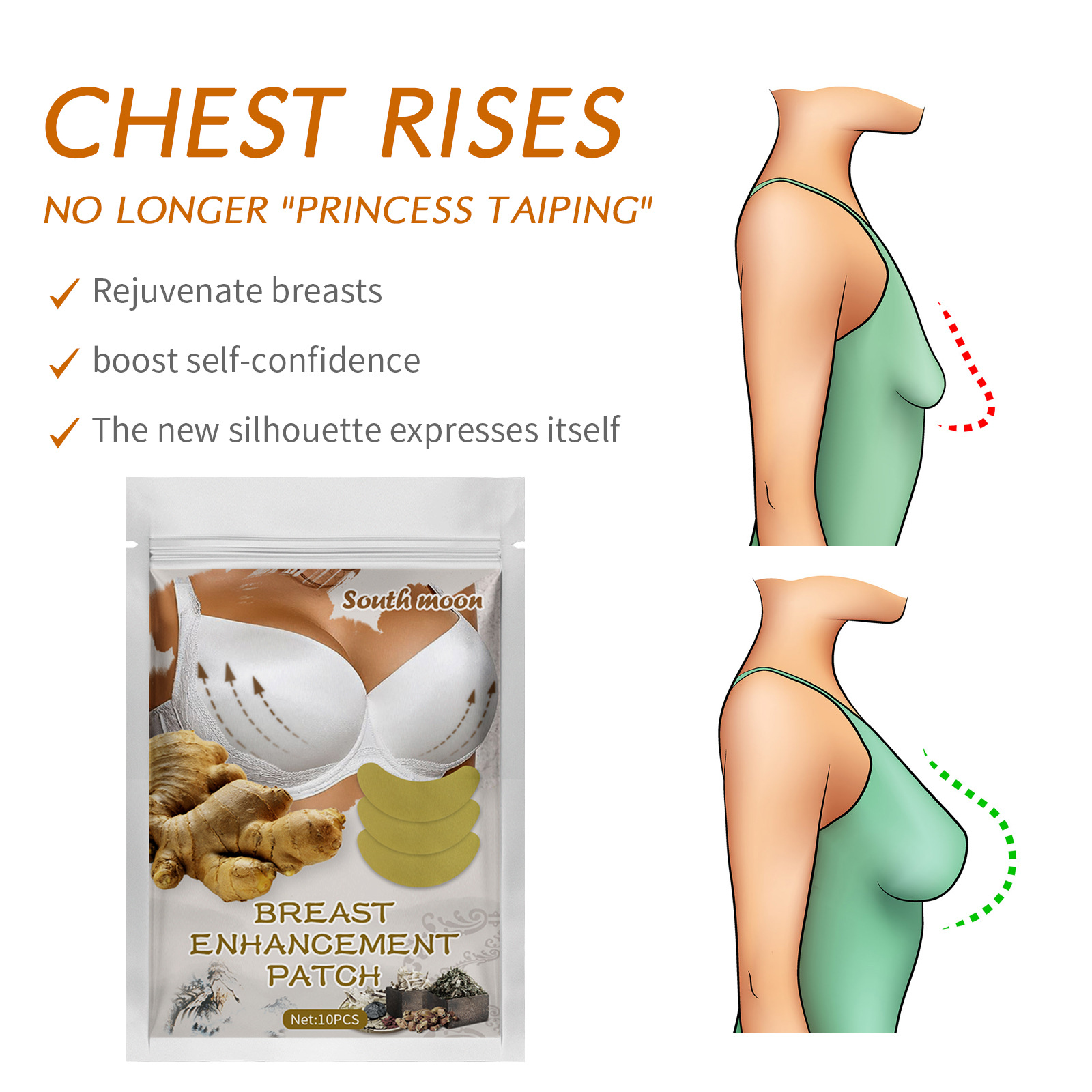 patch pour l'agrandissement du sein au gingembre, soin de la poitrine dodu, ferme et complet_voghion.com