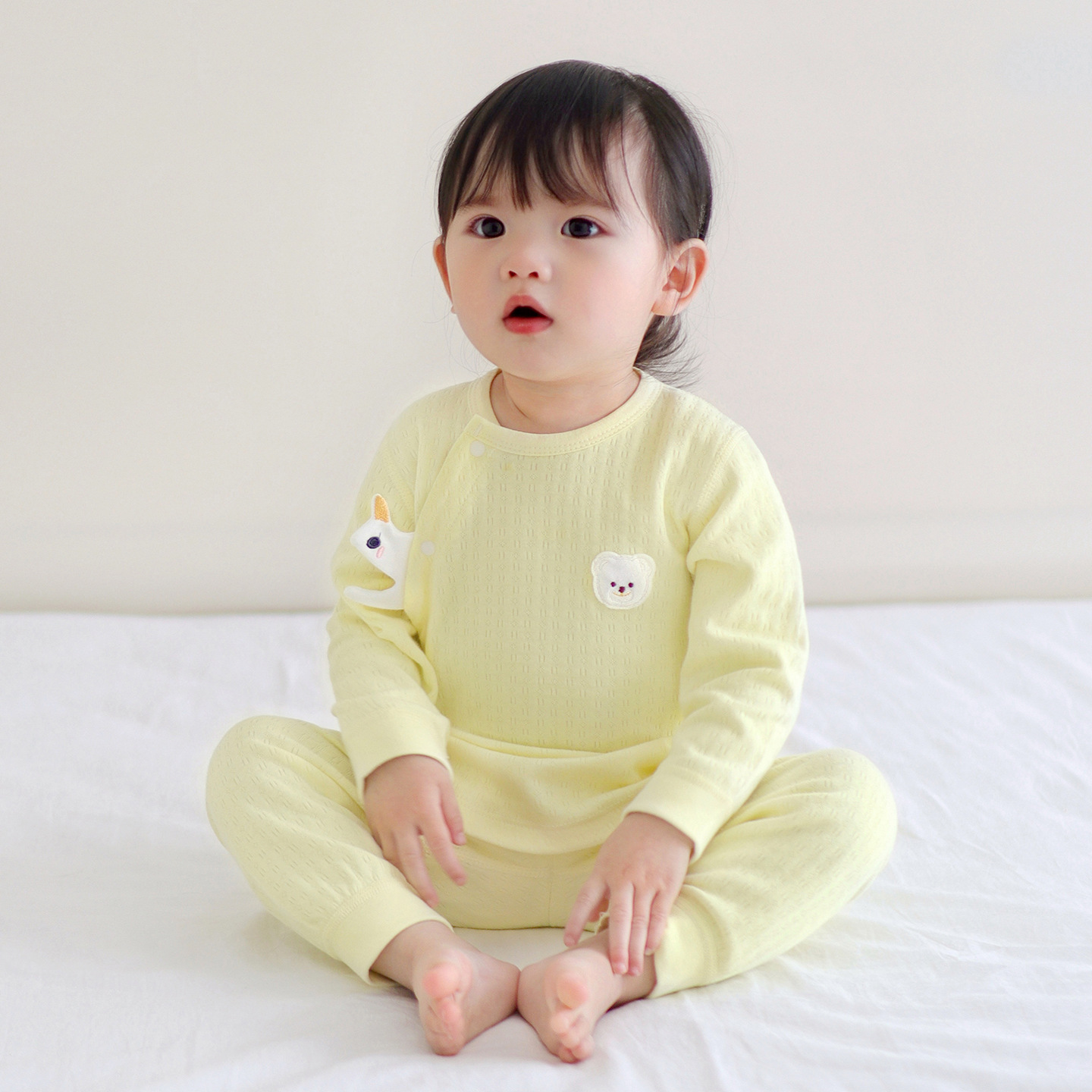 Set de ropa interior infantil primavera y otoño niños algodón delgado para niños y niñas base de entrepierna abierta para bebés abrigos de otoño pantalones de otoño