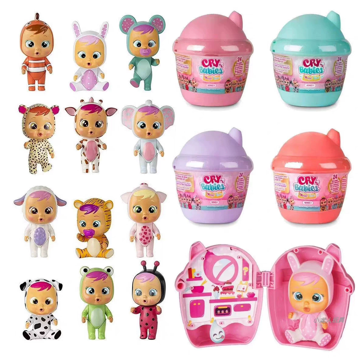 Американские подлинные Cry Babies Magic Tears Cry Crying Doll Surprise Blind Blind Girl Passing Family Gift Toys