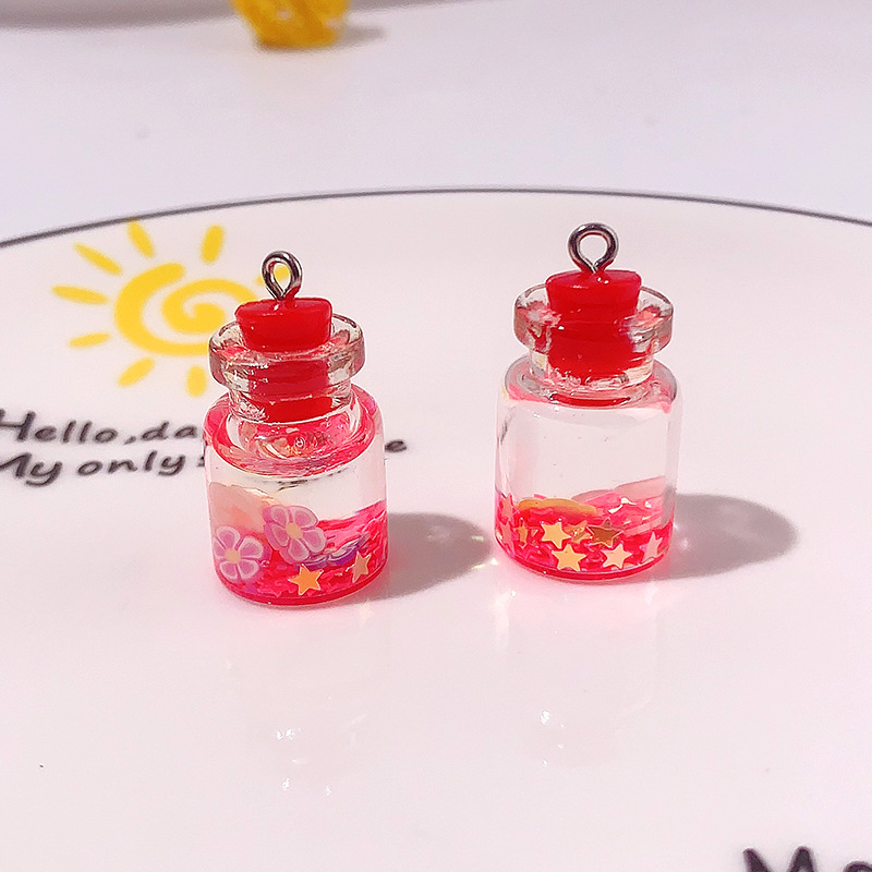 Nuevo acrílico polvo flash botella de deriva DIY accesorios botella de deriva creativa caja de teléfono móvil material de llavero aretes