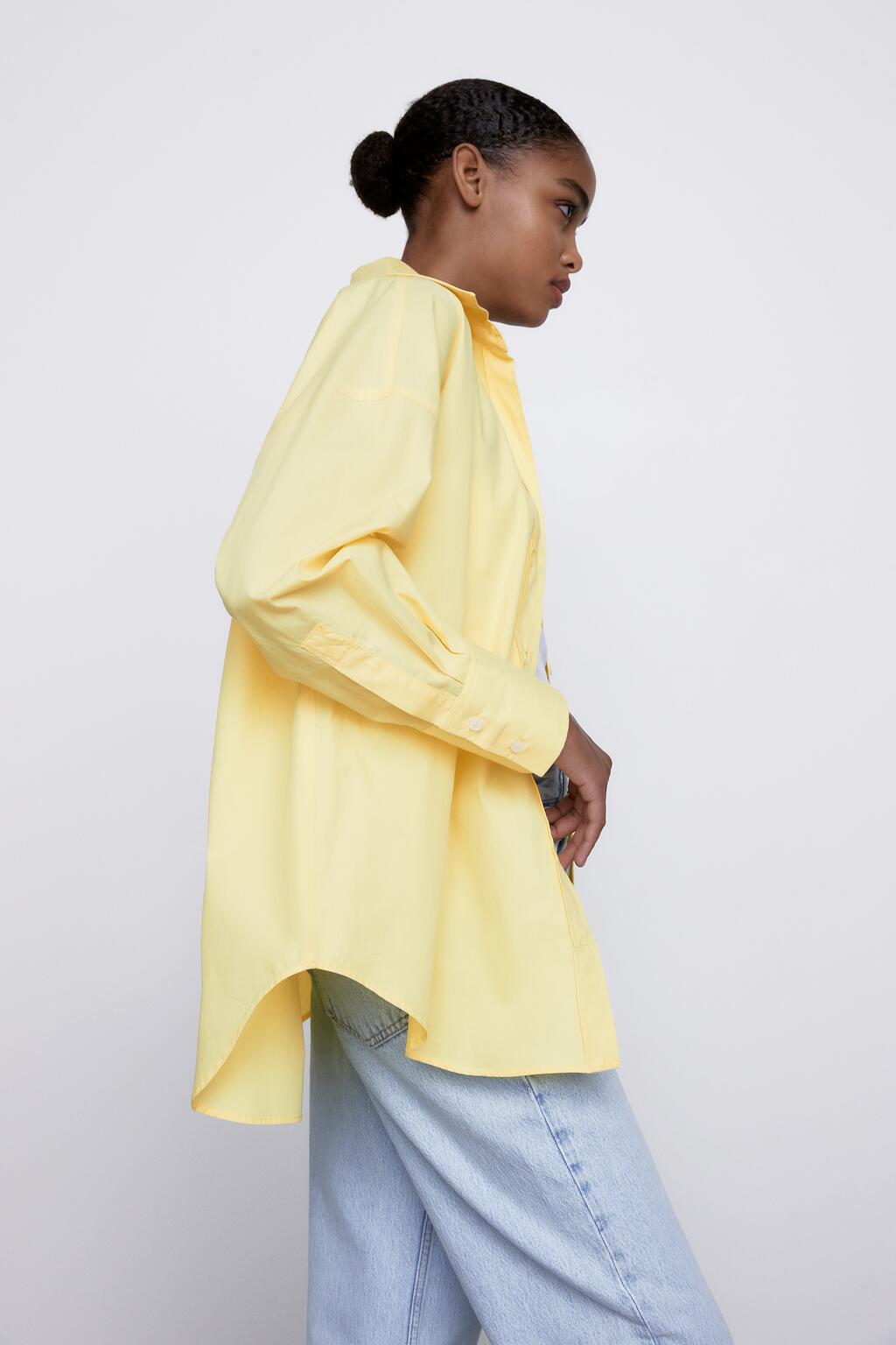 Original PB&ZA2298058 Multi-color Basic Top Loose Long-sleeve Poplin Shirt 4387023_ecoleips.com