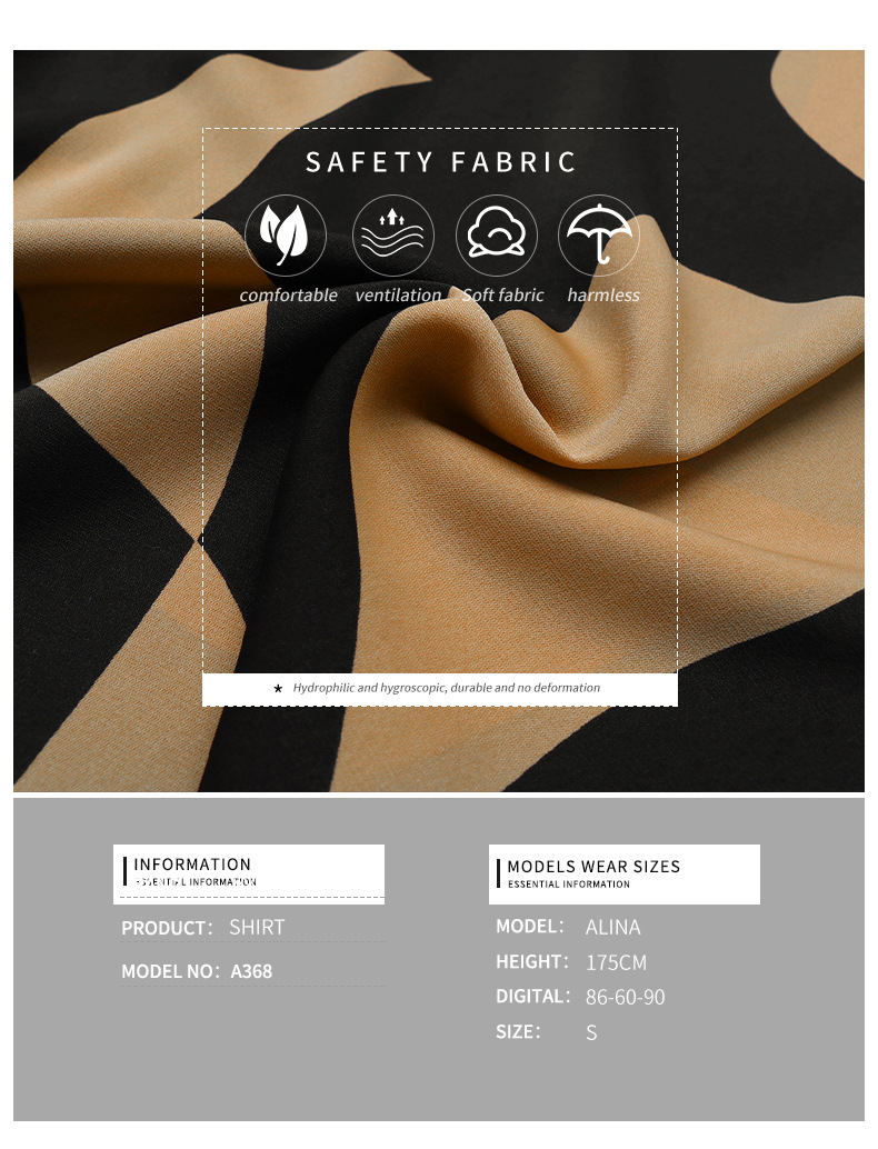 Printed Short-sleeved Pullover V-neck shirt_voghion.com