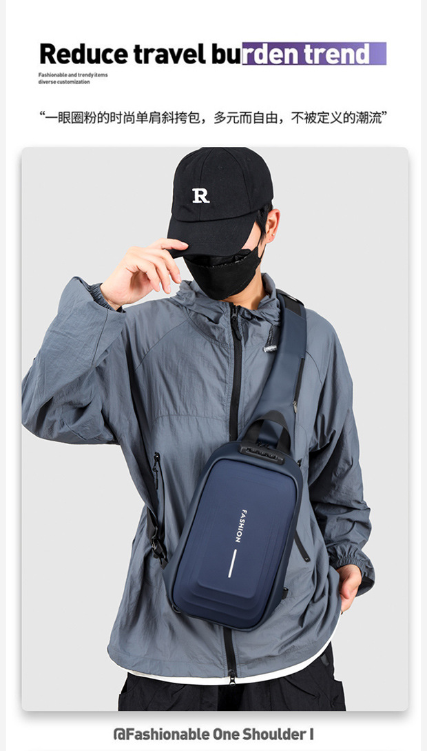 2024 Spring Sports chest backpacks, cross-border wholesale USB charging port bags, men's crossbody bags, fashionable single-shoulder bags Application Scenario
