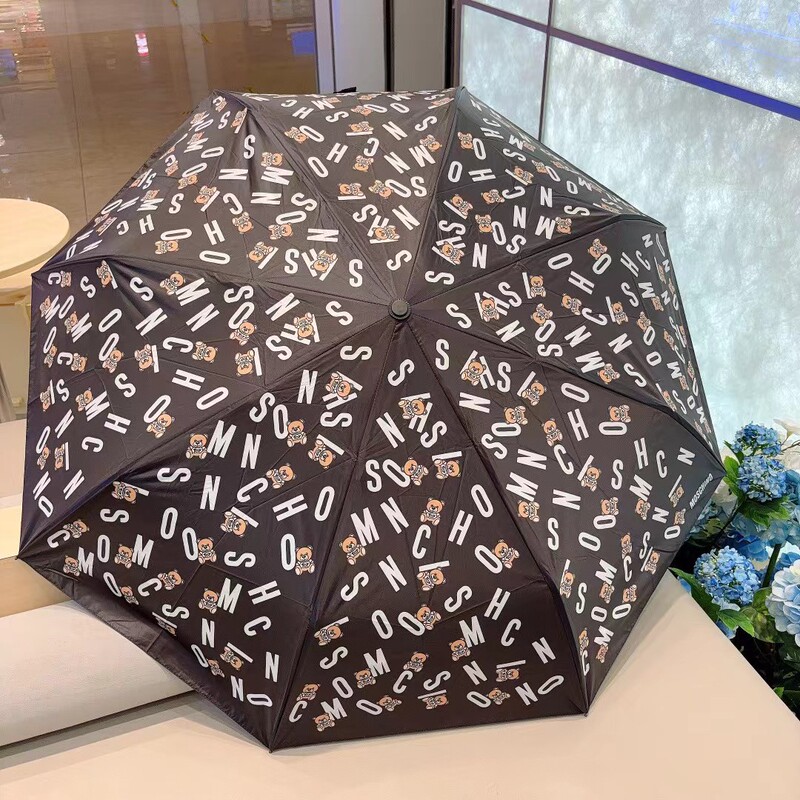 New Creative Bear Head Umbrella Women's Cartoon Printed Sunshade Umbrella Black Rubber Sun Protection UV Protection Automatic Sun Umbrella