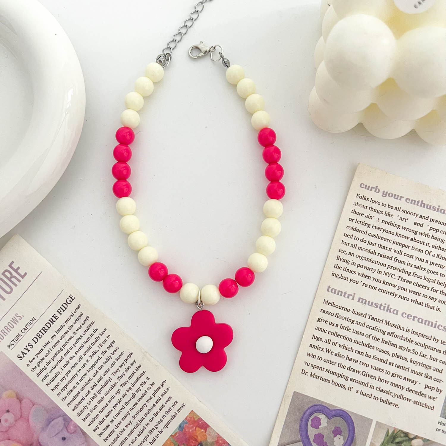 Accesorios para mascotas, fábrica de origen, collar personalizado de dopamina para perros y gatos, collar básico colorido, banda para el cuello con perlas