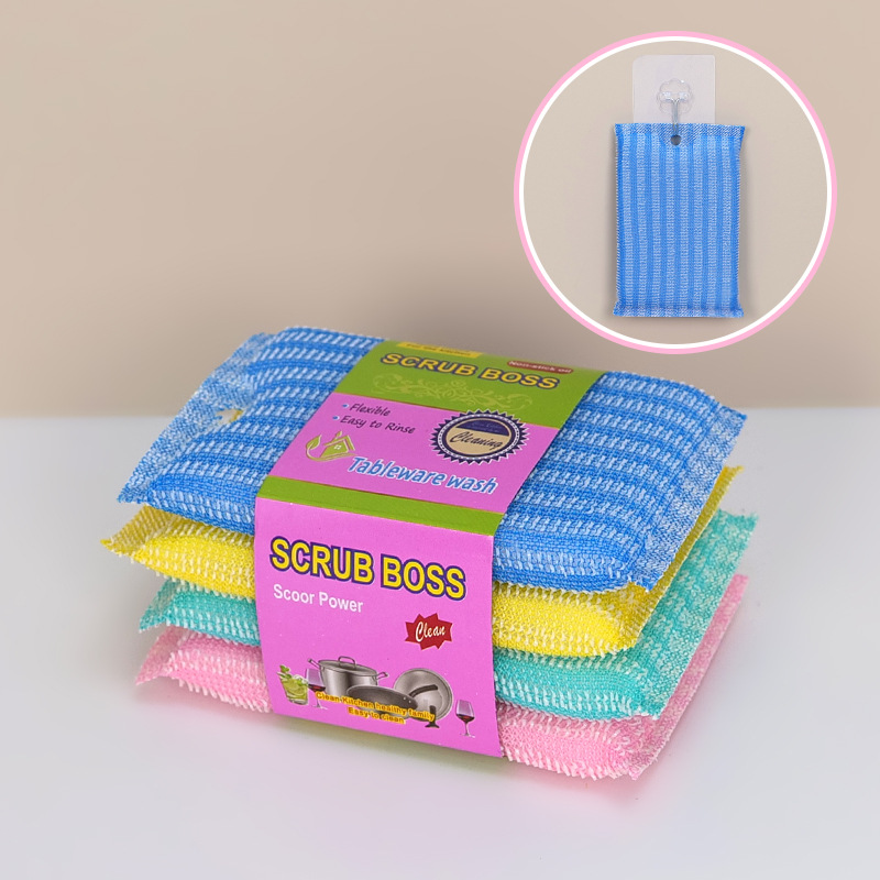 Limpiador de esponja en nombre del cepillo de rayas de seda PP transfronterizo rey de lavado de platos bloque de esponja de limpieza de cocina fabricante de paños de cocina