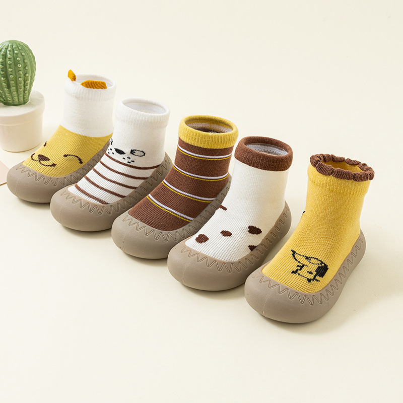 2024 New Baby Floor Non-Slip Shoes Thick-Soled Children's Socks Shoes Autumn and Winter Mid-Tube Baby Toddler Shoes