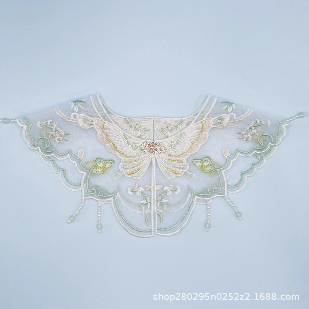 Цветная бабочка с вышитым облачным плечом металлическая пуговица с бисером