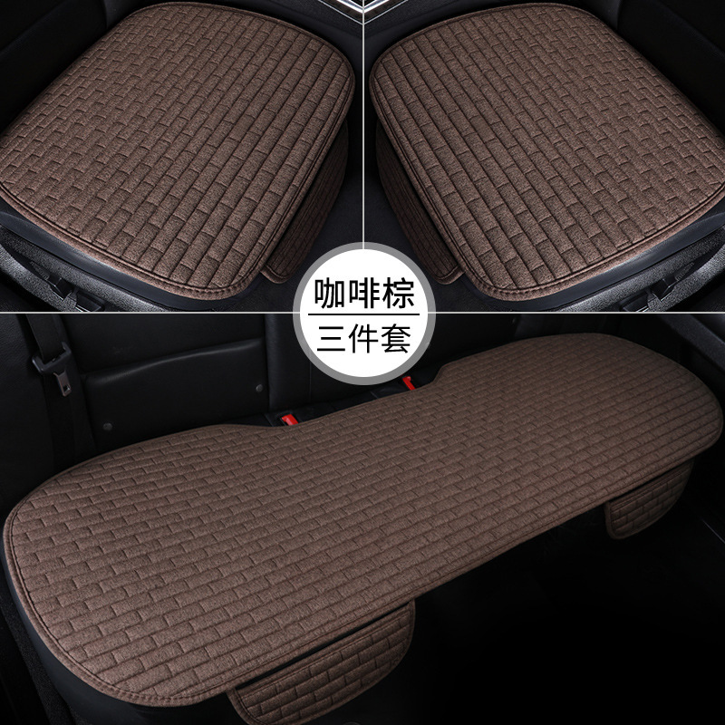 Cojín del asiento de coche conjunto de tres piezas de un solo coche base de respaldo coche conjunto completo cojín del asiento de lino cuatro estaciones cojín al por mayor image 10