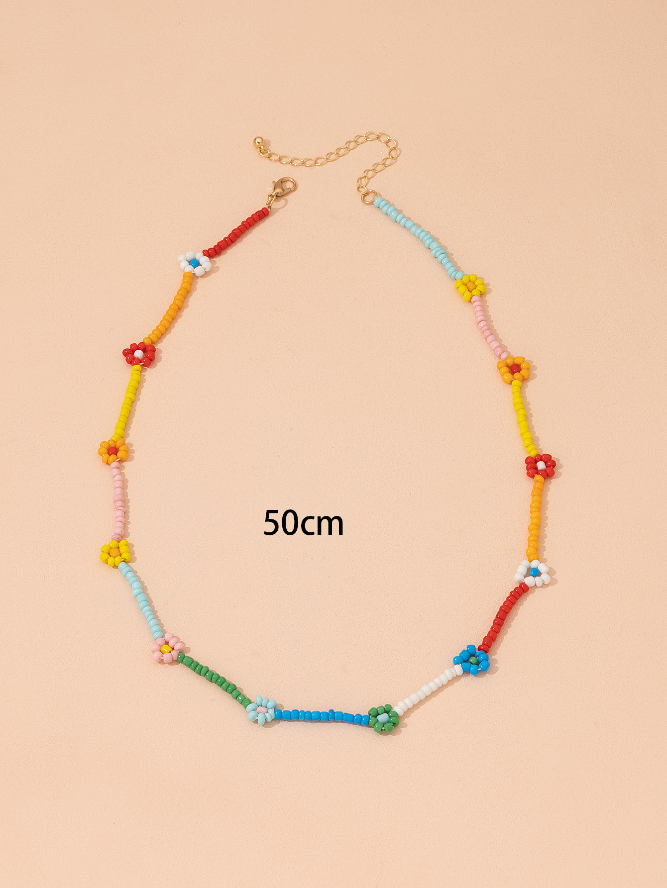 Cute Flower Alloy Beaded Necklace