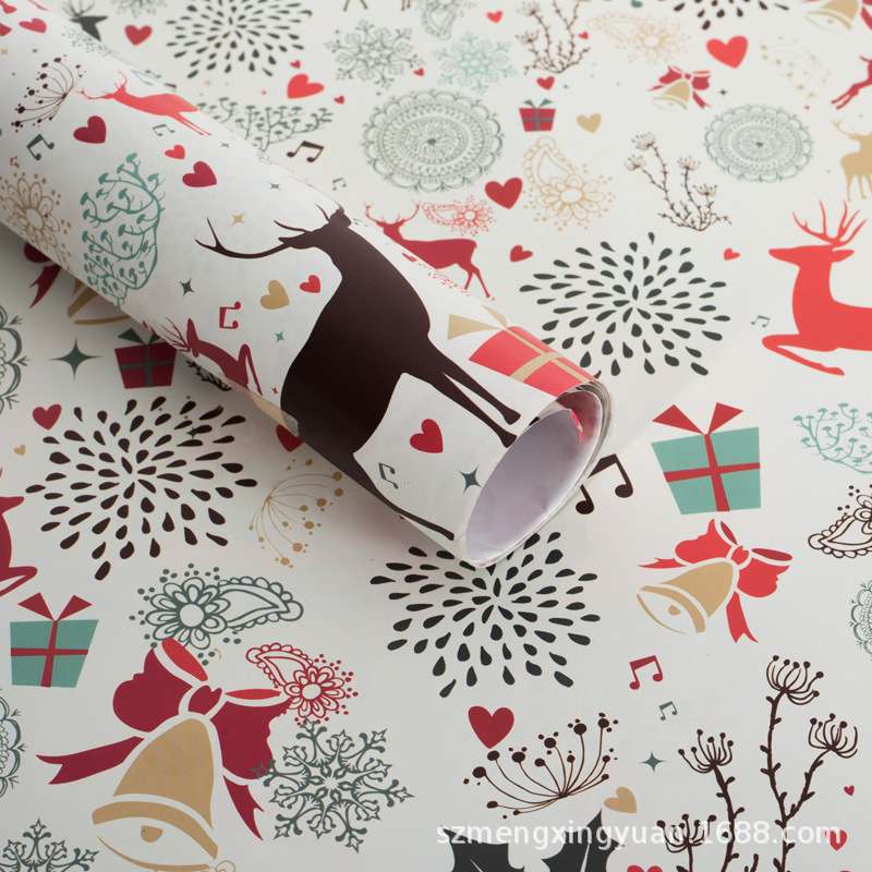 Papel para Envolver Regalos de Navidad de 80g de Papel Impreso, Decorativo para Decoración Navideña y Manualidades DIY