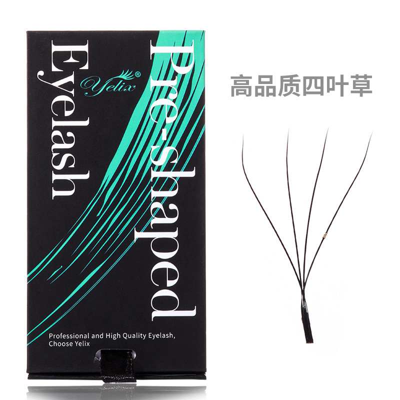 Fábrica de pestañas de injerto transfronterizo europeo y americano, pestañas falsas naturales densas y florecientes YY pestañas dobladas, trébol suave