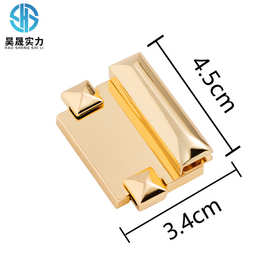 昊晟工艺厂箱包五金配件搭锁扣 锌合金挂镀金色包包五金锁扣批发