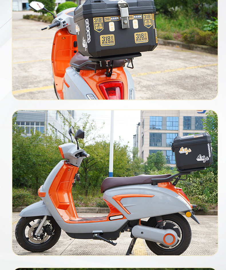 Universal Large-Capacity Electric Vehicle Trunk for Yadea, Aima, and Tailing, Thickened Waterproof Motorcycle Tail Box Delivery Box