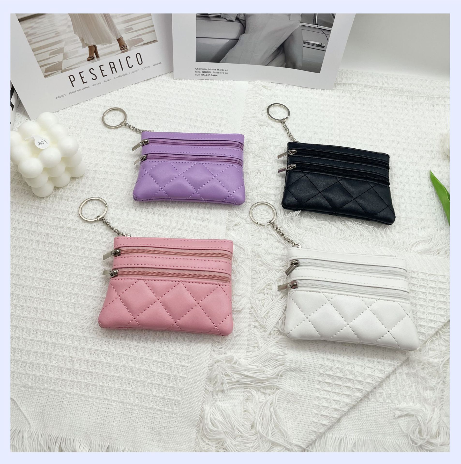 Women's Solid Color Pu Leather Zipper Coin Purses display picture 3