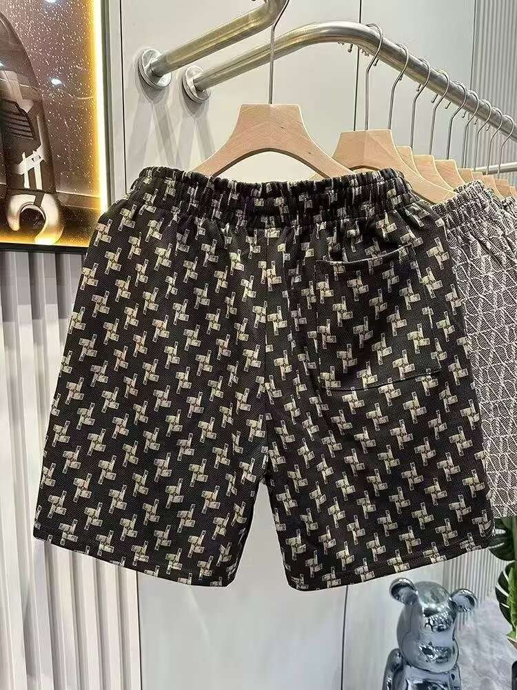 Men's Light Luxury Print Casual 5-Pocket Shorts Quick Dry Skin Friendly Summer Outdoor Beach Wear_viptrois.com