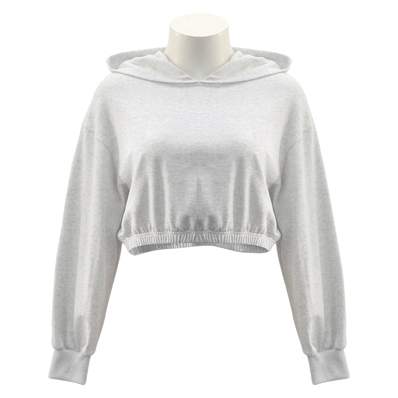 2024 otoño e invierno marca de moda americana algodón corto suéter de cuello redondo mujeres europeas y americanas tops de chicas calientes ombligo ropa deportiva de fitness