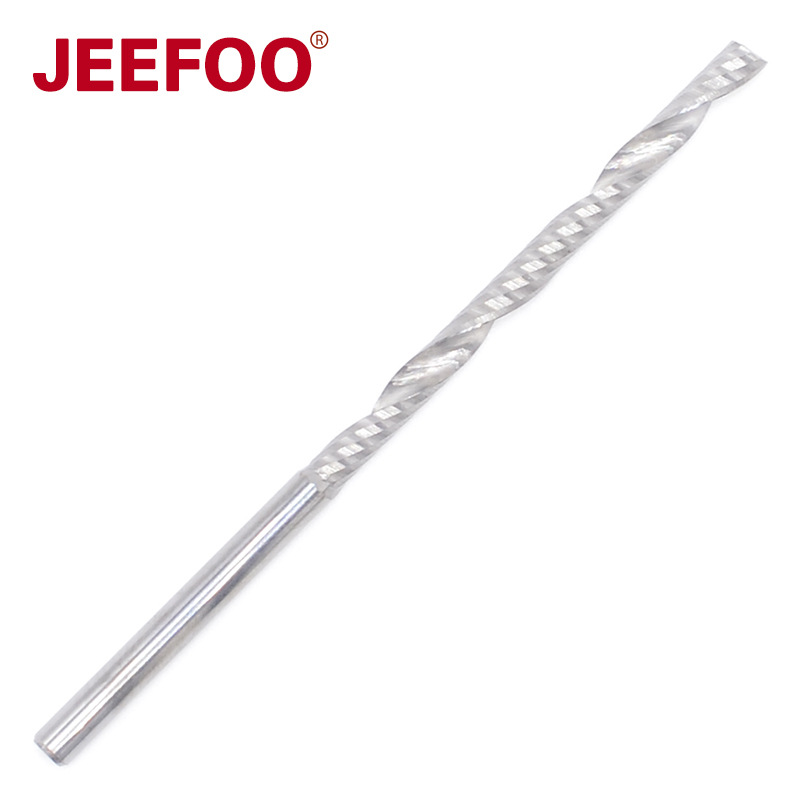 3.175*42单刃螺旋铣刀密度板亚克力PVC芙蓉板铣铝刀数控雕刻机刀