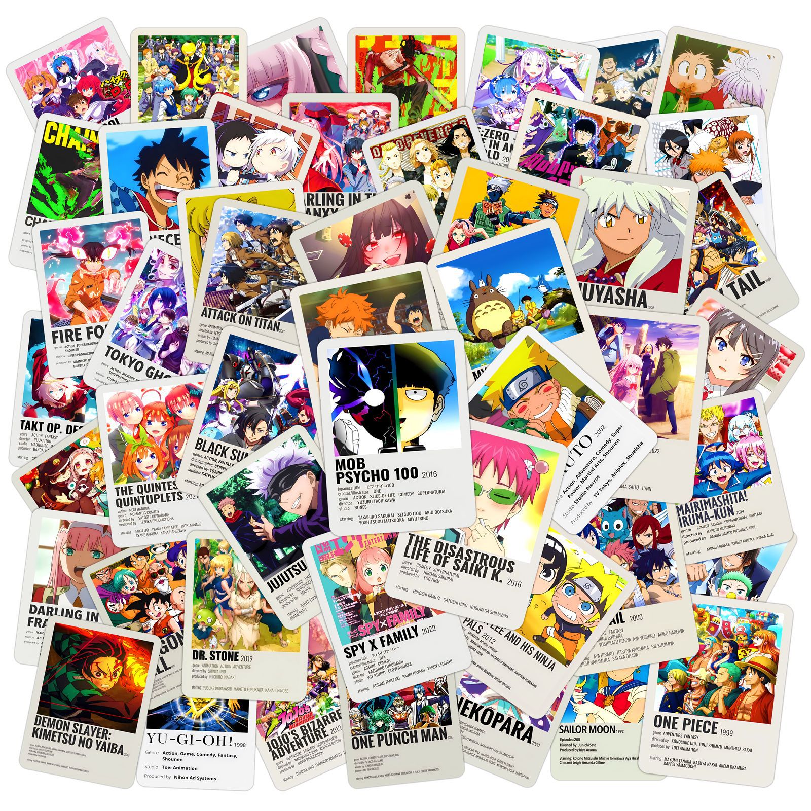 50张动漫海报明信片涂鸦贴纸笔记本电动车滑板车防水装饰贴画