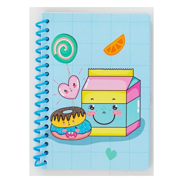 A6 dibujos animados lindos de plástico bobina sola lateral transversal línea interna de bolsillo de estudiantes portátil bobina de cuaderno de notas
