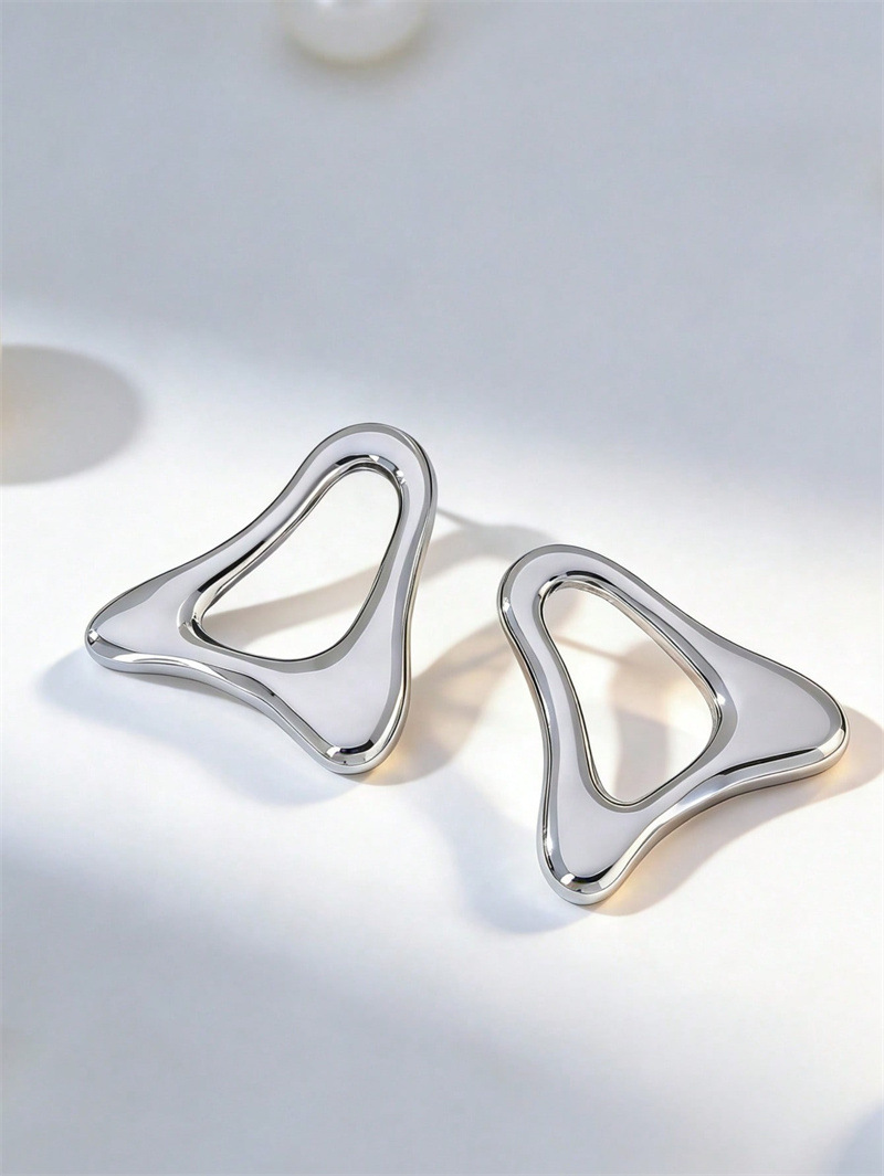 Orecchini a lobo donna triangolo cavo retro esagerati_voghion.com