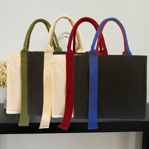 Korean style tote bag, simple commuter handbag, trendy and fashionable letter shoulder armpit bag, versatile large capacity canvas bag