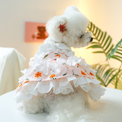 ペット服犬猫服かわいい通気性快適清涼姫蓬蓬紗スカート春日茶会スカート