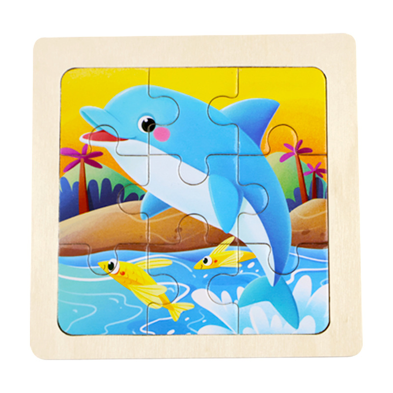 Fábrica directa de niños pequeños 9 piezas de dibujos animados de madera plano rompecabezas puzzle puzzle juguetes de educación temprana para bebés image 11