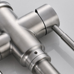 跨境304不鏽鋼三合一冷熱淨水龍頭 廚房水槽雙用旋轉帶淨水龍頭