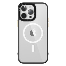 适用iPhone15 pro磁吸手机壳商务苹果14 magsafe保护套可拆摄像圈