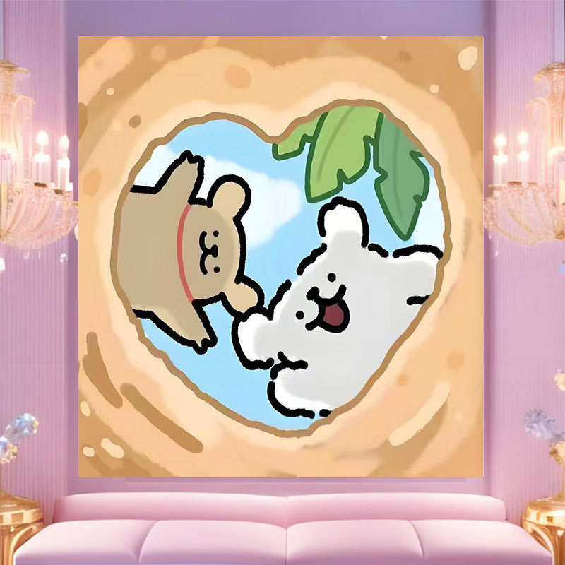 20 * 20 Crazy Zoo City pintura digital a mano diy dibujos animados pintura a mano Judith Decoration